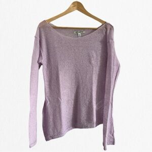 URBAN OUTFITTERS Women’s Sheer Lilac Angled BOTTOM & FLARED Long Sleeves Sweater
